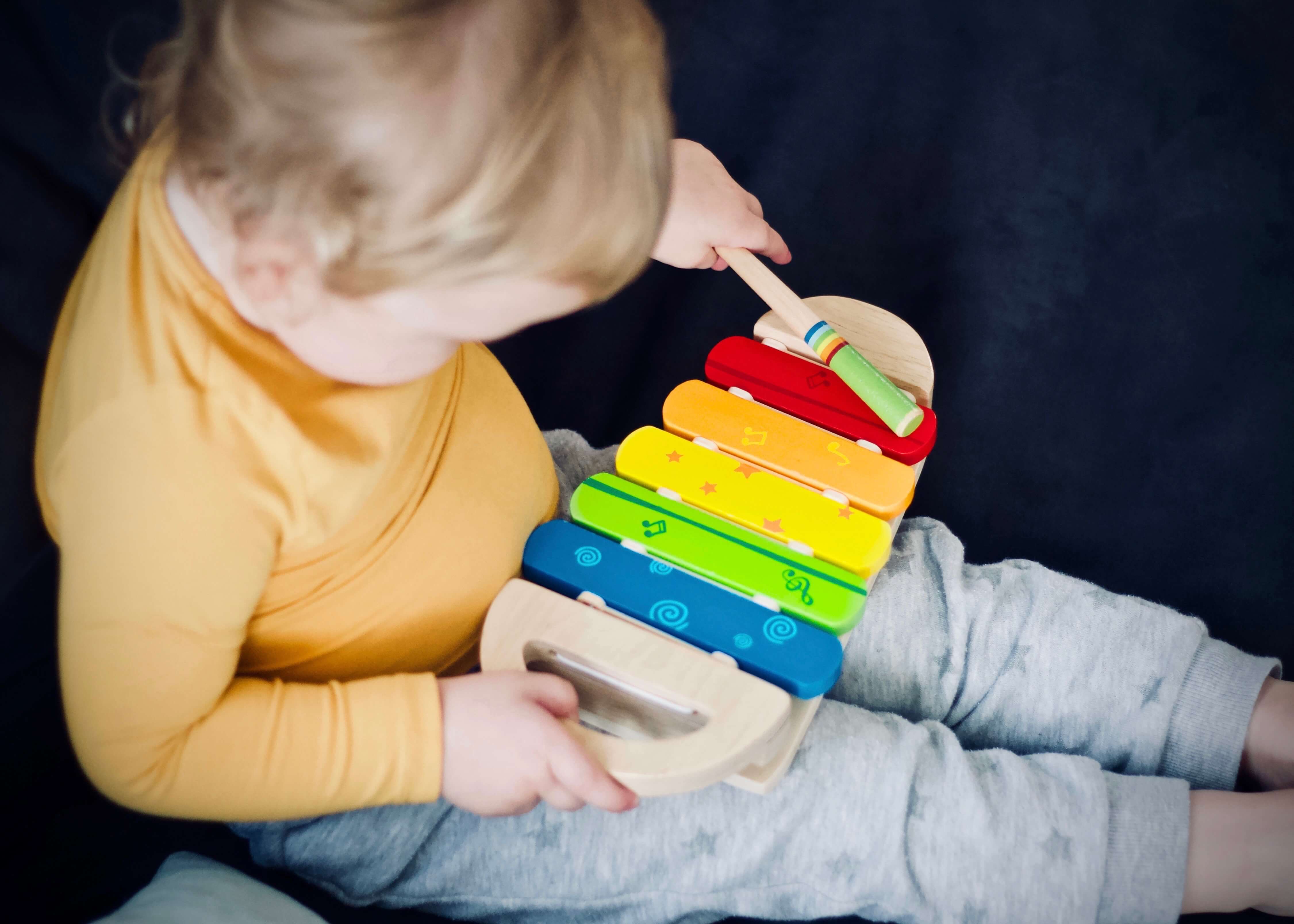Rainbow Color Dongshop Xylophone for Toddlers 1-3 Years Old,Wooden Baby Xylophone with Child Safe Mallets Percussion Early Educational Musical Toy Gift for Kids Girls Boys
