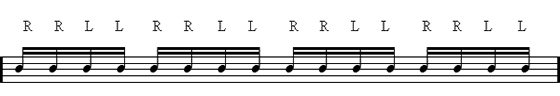 Double-stroke Roll notation