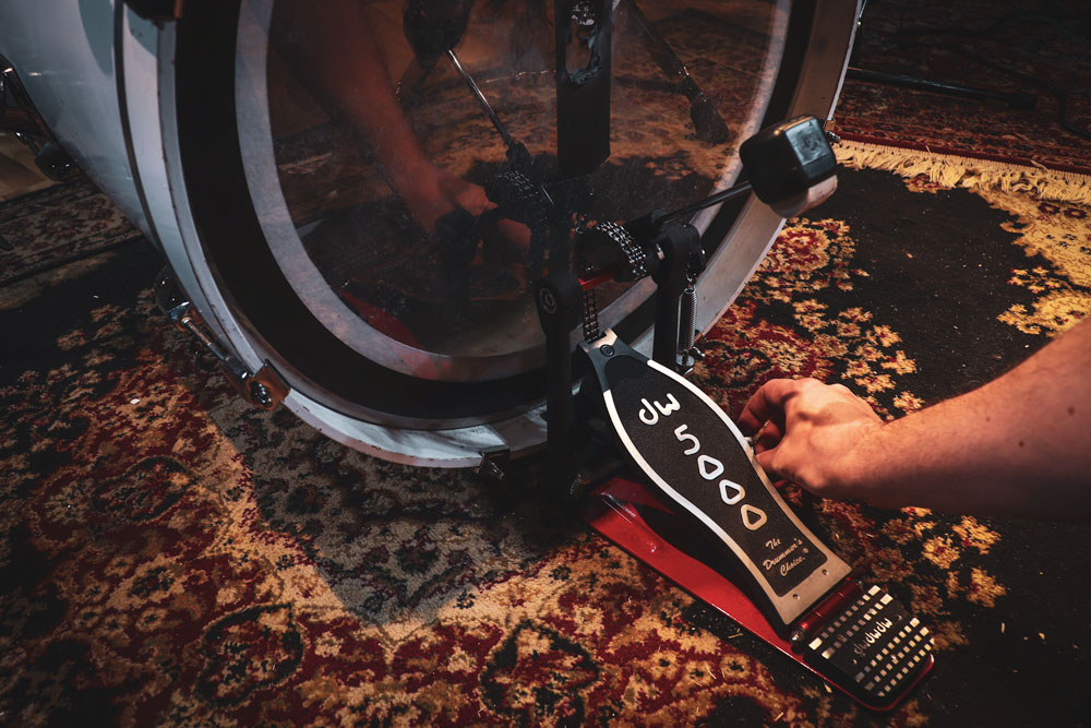 Attaching a kick pedal to a bass drum