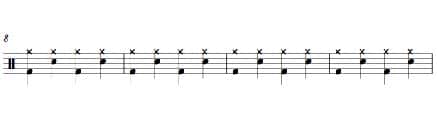 quarter note groove on drums