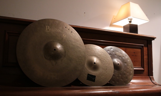Meinl Sand Series hi-hats and Ride on my piano