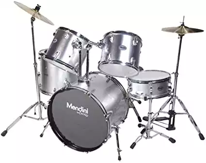 Mendini 5-Piece Silver Drum Set