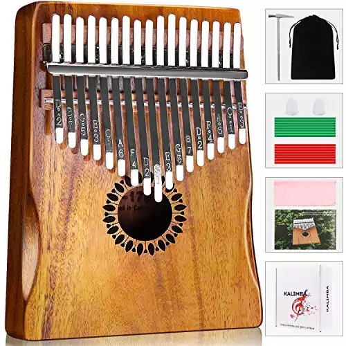 Newlam Kalimba Thumb Piano 17 Keys, Portable Mbira Finger Piano