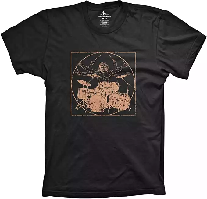Guerrilla Tees Davinci Drummer T-shirt