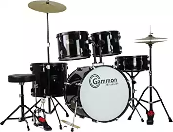 Gammon Percussion Adult 5 Piece Drum Set with Cymbals