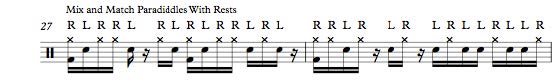Mix and Match Paradiddle Phrasing with Rests