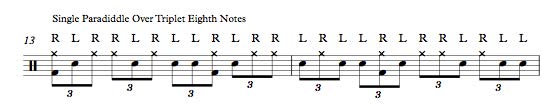 Single Paradiddle Over Triple Eighth Notes