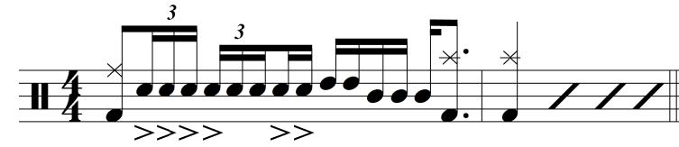 Second Nature Drum Fill Notation