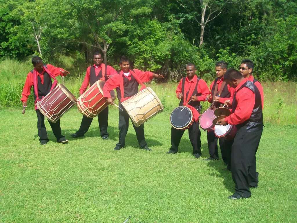 Tassa Drummers playing outside