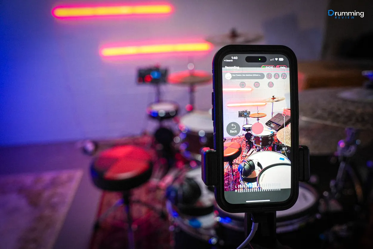 Yamaha Rec'n'Share app in recording mode